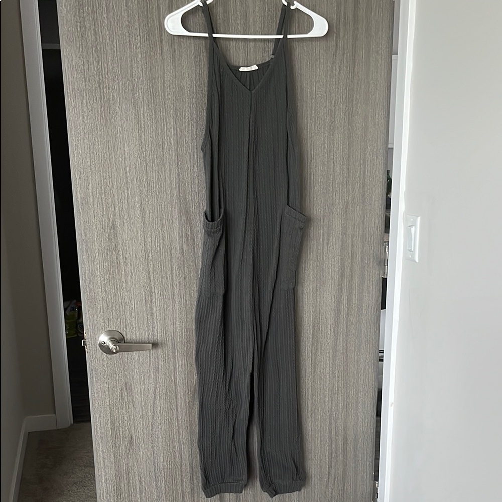 Gray Women's Cable knit Jumpsuit